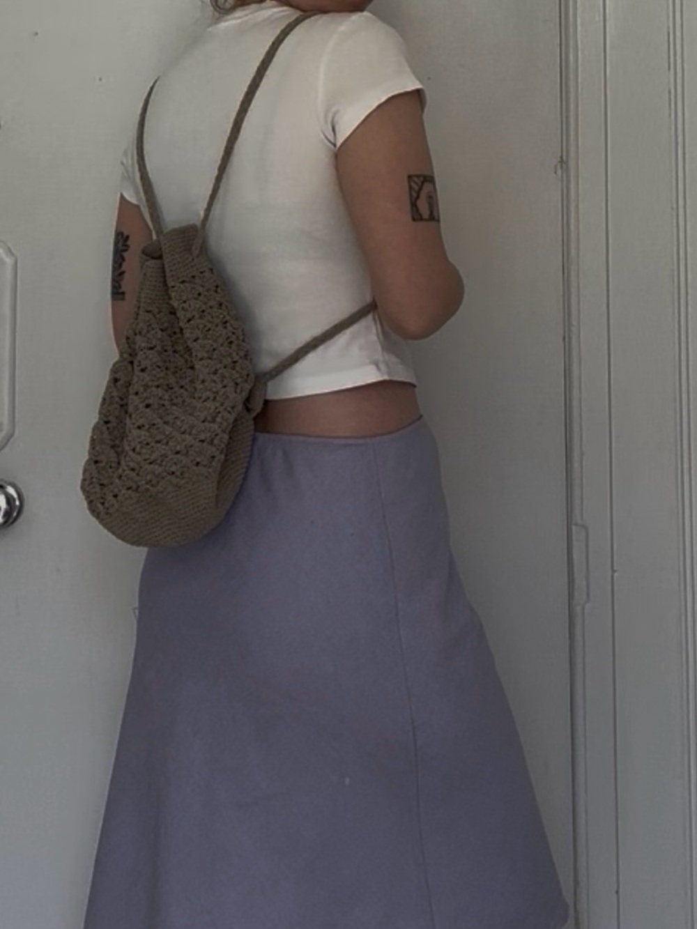 Vintage crochet bucket bag